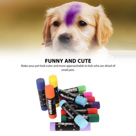 Pwshymi 12pcs Temporary Pet Hair Dye, Colorful Washable Pet Fur Paint Pet Safe Marking Markers for Dogs Cats