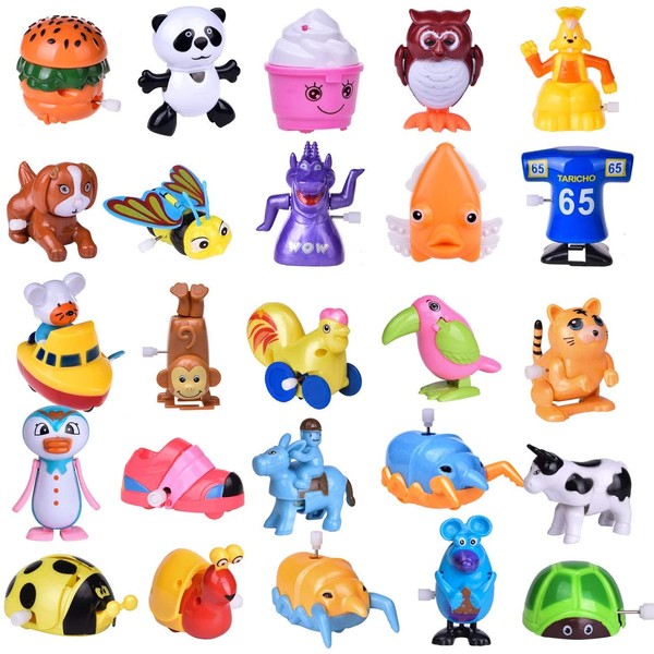 Wind Up Toys 25 PCs Assorted Animal Toys for Easter Party Favors, Easter Egg Fillers