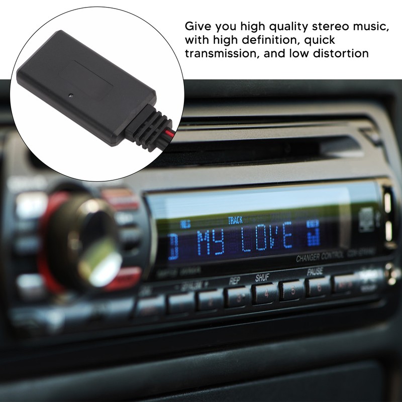 Bluetooth 5.0 Aux Input Audio Adapter Cable with Microphone for