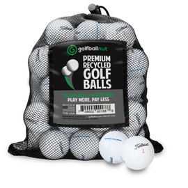 GolfBall Nut - 48 Recycled Golf Balls for Titleist Mix- Premium Performance Used Golf Balls Bulk 3A Good Condition – Includes Mesh Bag – 48-Pack, White
