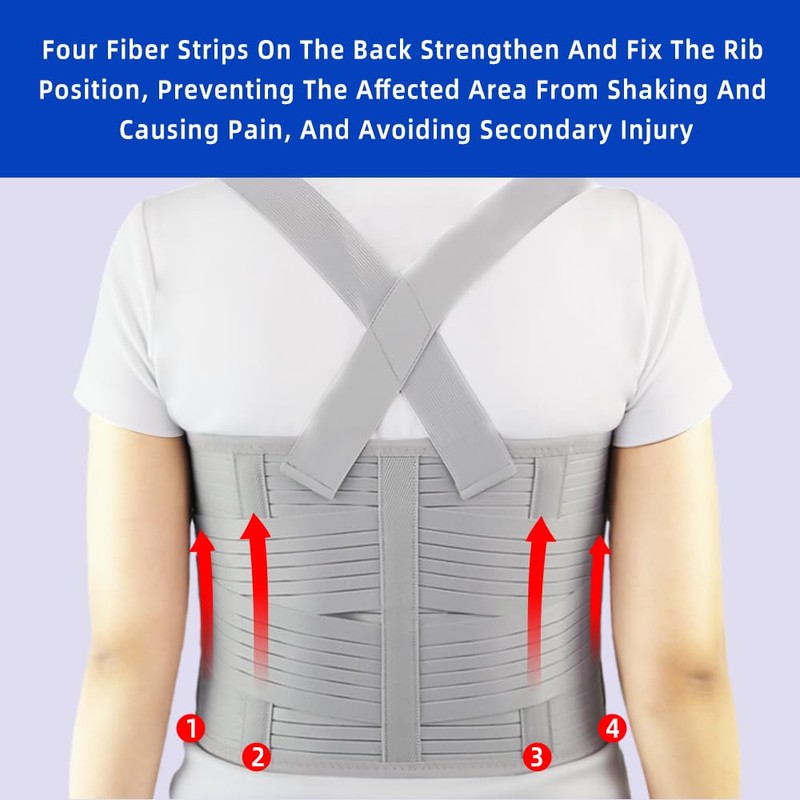 Malloraned Rib Brace for Women,Adjustable Rib Compression Wrap with Cross