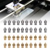 52Pcs 3D Printer Nozzle Stainless Steel Brass with Cleaning Tool
