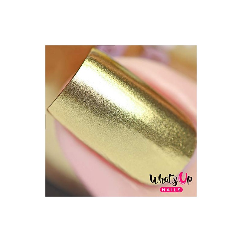 Whats Up Nails - Polvo cromado dorado para uñas de