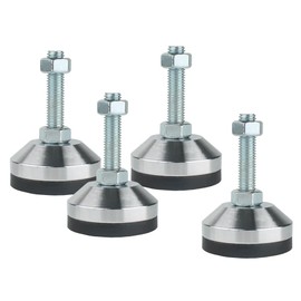 WUEIBUZUDAO Heavy Duty Leveling feet,Machine Leveling feet 2.36" Dia Base,Leg Leveler M12 Thread, 1300 Lb Capacity,Capacity for Machine,Workbench, Cabinet & More (D60xM12xH50,4 Pack,Black)