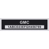 LVCE Custom Vin Tag-Compatible GMC