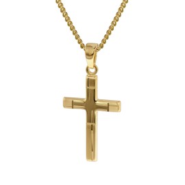 trendor Cross Pendant Gold 333 with Gold-Plated Necklace Women's Necklace, Gold Pendant, Cross Pendant Made of Real Gold, Elegant Gift 35751, 60 cm, Yellow Gold, No Gemstone