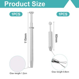 OUDQFCJ Pack of 2 Piercing Ball Grippers, Piercing Ball Pliers, Piercing Ball Twister, Piercing Ball Holder, Jeweler's Pickup Tool, Small Parts Gripper for Jewellery Making (Silver)
