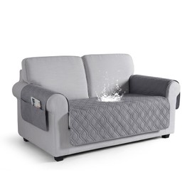 VANSOFY Couch Cover, Waterproof Sofa Covers Washable Slipcover Furniture Protector Couch Seat Covers Non-Slip Couch Cover for Dogs, Pets(Loveseat, Light Gray)