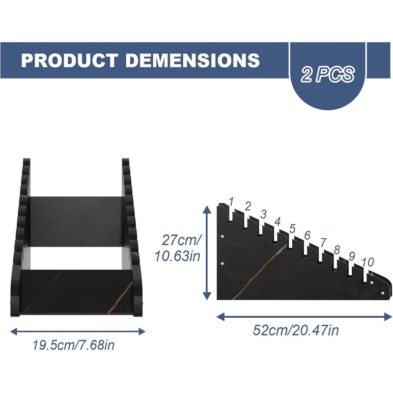 2 Pcs Tile Sample Rack, 10-tier Tile Sample Display Stand,