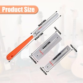 Guitar Fret File Kit,2PCS Stainless Steel Guitar Fingerboard Protectors with 1PC Guitar Fret Crowning File,Guitar Repair Tools Accessory for Electric, Acoustic, Bass, Classical Guitars