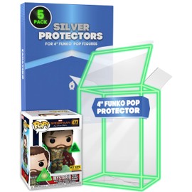 Fanatiko Pack of 5 Glossy Protective Cases for Funko Pop 4 Inch - 0.4 mm Funko Pop Protective Case - Keep Your Funko Pop in Perfect Condition with Your Funko Protector - Funko Pop Case with Scratch