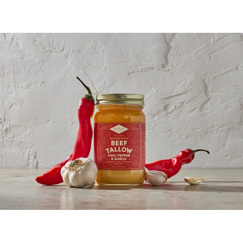 FOND Regenerative Grass-fed Beef Tallow (14 Ounce (Pack of 4),