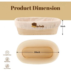 High-quality proofing basket, 9 inch round and 10 inch oval proofing basket for bread baking set, bread basket with washable linen insert, the perfect bread baking accessories, proofing basket for