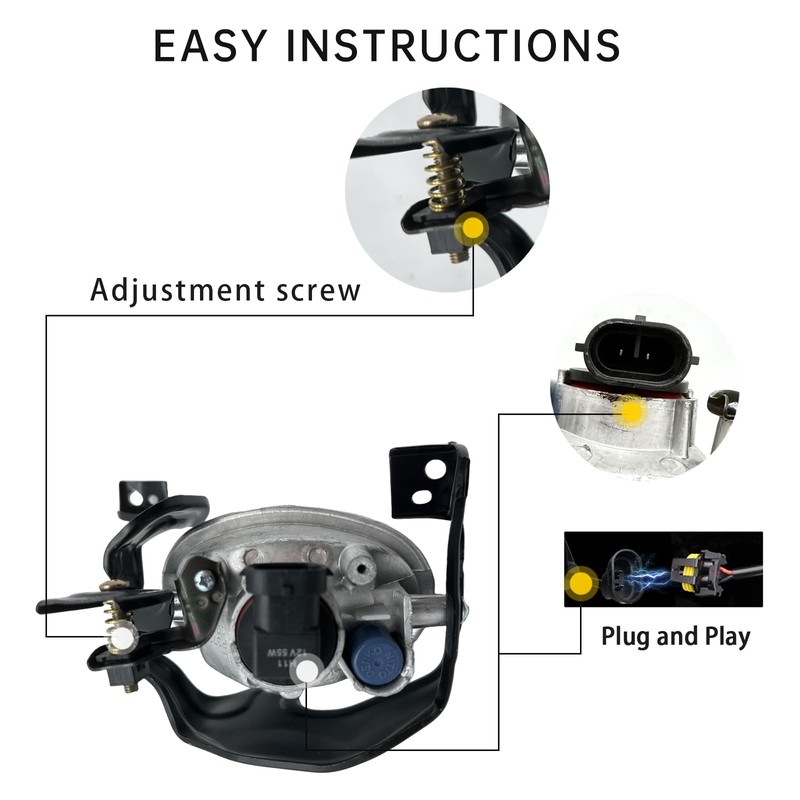 2pcs Fog Lights Compatible With 2010 2011 Honda CRV Fog