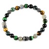 Crucible Stainless Steel Skull Onyx, Labradorite, Green Tiger Eye, Moss