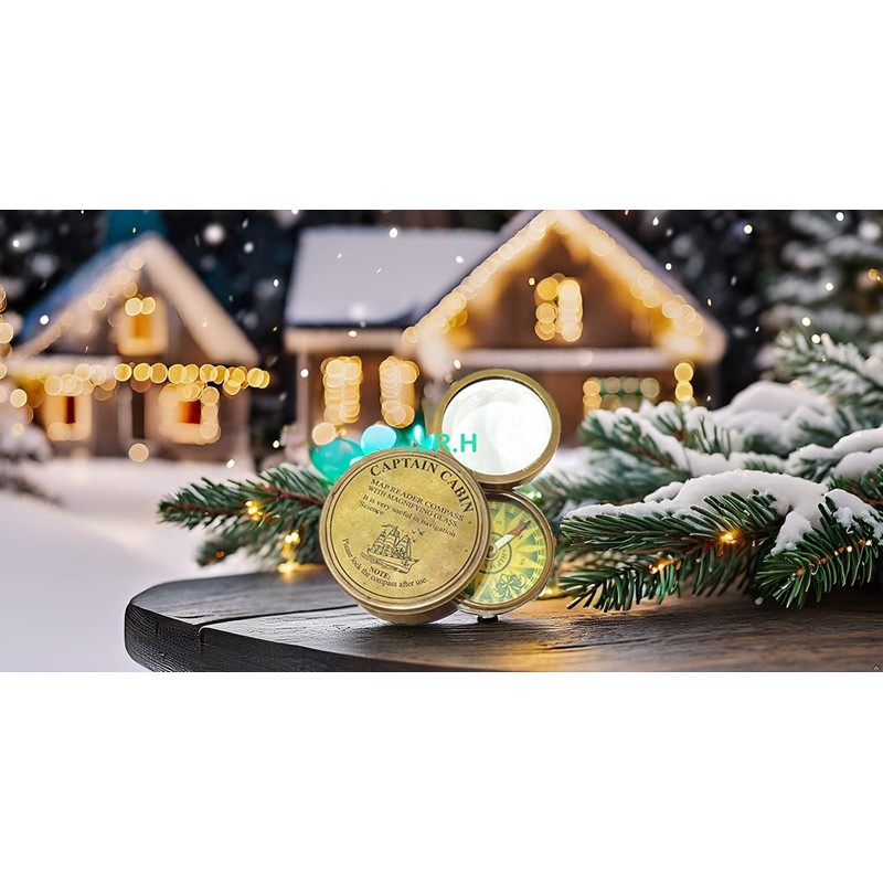 Antique Replica Vintage Nautical Captain compass & Magnifying Glass