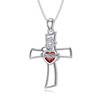 LEECCI Sacred Heart Cross Necklace 925 Sterling Silver Sacred Heart