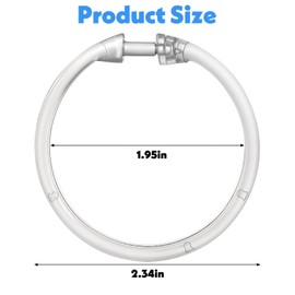 Oruola 12pcs Clear Plastic Shower Curtain Rings,O-Shape PP Plastic Material Shower Curtain Hook, Easy Snap Closure,Durable and Rustproof,Smooth Sliding for Bathroom,Tub,Changing Room