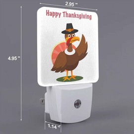 Chrobak LED Night Light Plug into Wall with Dusk to Dawn Light Sensor White Energy Efficient Thanksgiving Day Autumn Traditional Nightlight for Bedroom Bathroom Hallway Living Room Kitchen