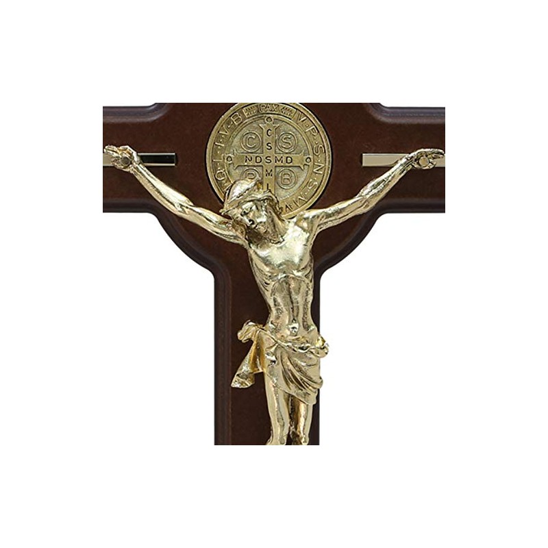 Jorvina Cristo/Cruz Grande de San Benito para Colgar Dorada