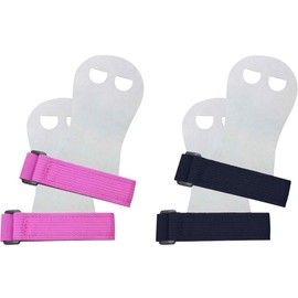 WHYHKJ 2 Pairs Gymnastics Grips Gym Grips 1 Pair Black 1 Pair Red M Size 7x14.5cm Single Bar Weightlifting Barbell Anti Slip Palm Protectors Pull Up Palm Pulling Grip Boosters Palm Sleeves