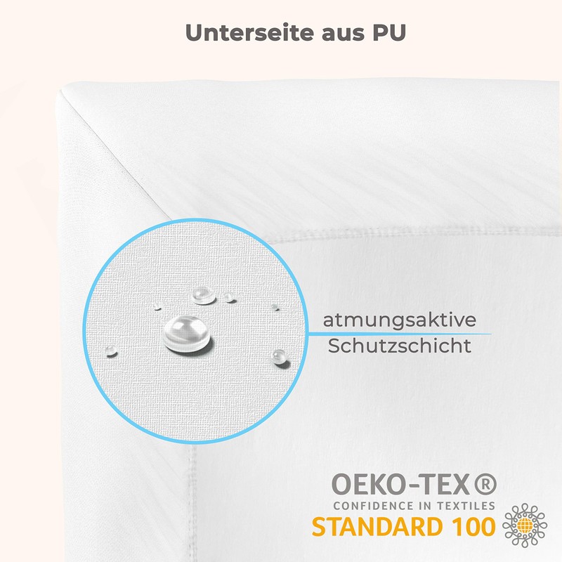 WhizProducts Fitted Sheet with Integrated Mattress Protector 70 x 140