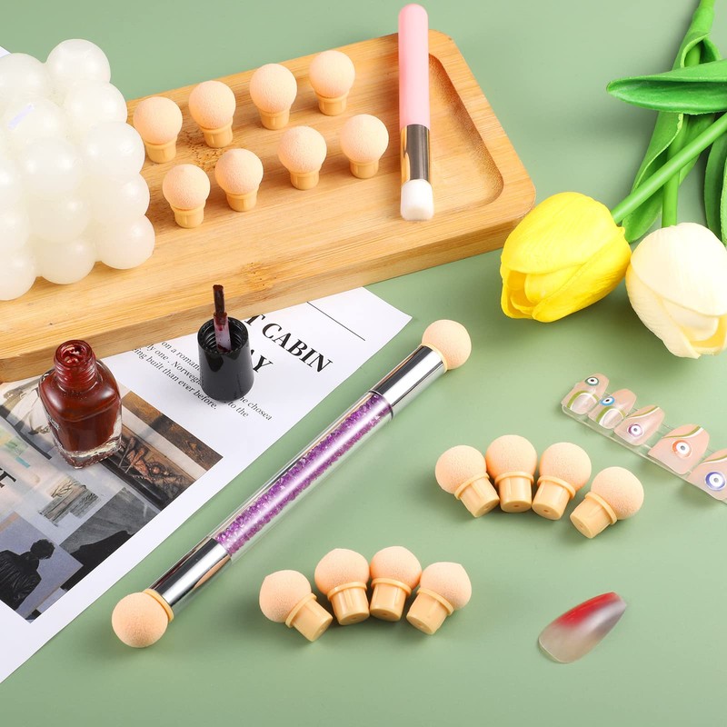 17 Pcs in 1 Set Nail Sponges for Ombre, Double-Head