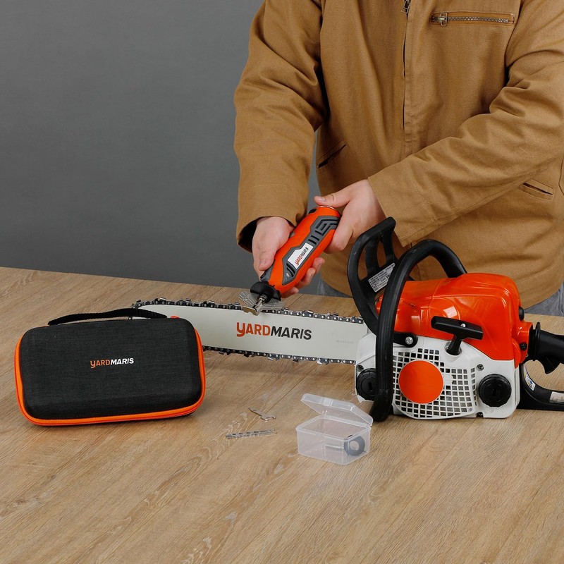 YARDMARIS Electric Chainsaw Sharpener Kit with 3 Diamond Sharpening Wheels,