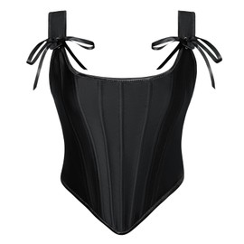 Scarlet Darkness Black Renaissance Corset Women Vintage Boned Bustier Tops for Party Black Size 14