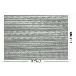 AHHFSMEI - Juego de 6 manteles individuales para mesa de comedor, de plástico de vinilo tela, antideslizantes, aislantes de calor, resistentes a las manchas, lavables, fáciles de limpiar (Grey Shine