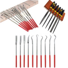 KingBra 26Pcs Multi-Purpose Rasp & File Set - 6pcs 180mm Wood Rasp, 10pcs Mini Diamond Needle Files (180mm & 140mm) for Metal, Wood, Plastic & Jewelry