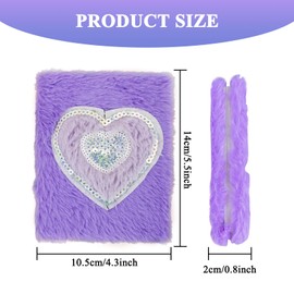 MultiValue Plush Journal Notebook, Colorful Heart Hardcover Notebooks for Women Girls, Portable Small Pocket Notebook Plush Cute Notebook Hardback Notebook for Writers, Students (Colorful)