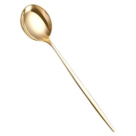 SDMAX 6 Pc Golden Stainless Steel Soup Spoon Set for Home Kitchen and Restaurant Dining Table Tableware, Use for Home, Elegant Design, Smooth Edges, Tableware (Set of 6)
