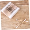 Baluue 100pcs Cotton Stick Swab Cotton Swabs White Wooden