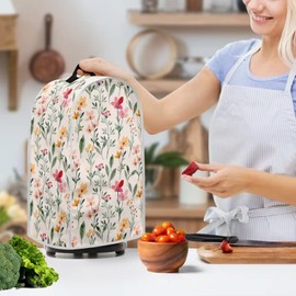 HUISEFOR Flowers Print Blender Covers Kitchen Appliance Dust Cover Blender Protector Anti Splash Fingerprint Food Stain, Compatible with Stand Mixer Coffee Maker Juicer