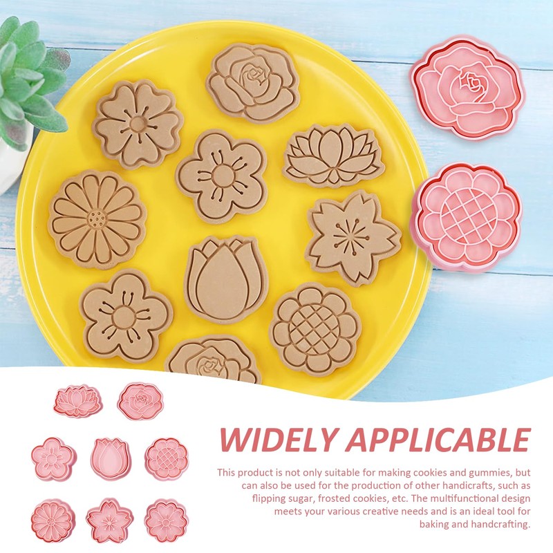 8 Pieces Flower Molds, Flower Shape Cookie Cutters, Fondant Cutters,