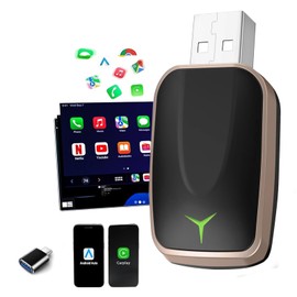 Adaptador InaláMbrico Equipado con WiFi De 5.8 GHz, Para Carplay Y Android Auto inalámbrico, Convierte Carplay por Cable , Para adaptador android auto inalambrico, Control estable，Plug and Play