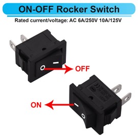 TWTADE 8Pcs 12V Rocker Switch On/Off 2 Pin 2 Position SPST Car Auto Boat Rocker Toggle Switch AC 6A/250V 10A/125V KCD1-1-101