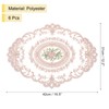 uxcell 6Pack Retro Lace Placemat 12x16-in Oval Embroidered Table Place