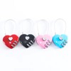 Heart Mini Combination Lock with Wire Cable RD-10775 Black 3ea