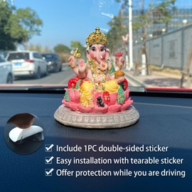 Indian Gifts Lord Ganesha Statue - 3.6" H Hindu Idol Ganesha for Car Dashboard Ganpati Diwali Gift for Indian Man Women Altar Yoga Studio Meditation Office Home Temple Mandir Puja Item