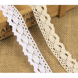 Yulakes 10 Yards Vintage Lace Ribbon Lace Trim Crochet Trim Lace Sewing Cards Diary Scrapbooking Gift Box Decoration Y03017 (White)