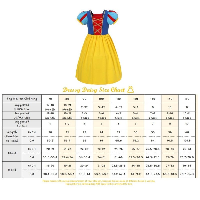 Dressy Daisy Vestidos de de Princesa Blancanieves Ropa Algodón Casual