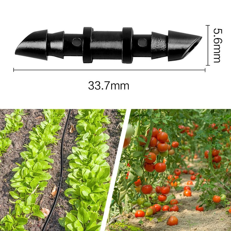 iMopo 70 Pack Drip Irrigation Universal 1/4" Barbed Coupling Fitting,