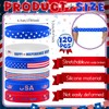Lunmon 120 Pcs 4th of July Silicone Bracelets USA American