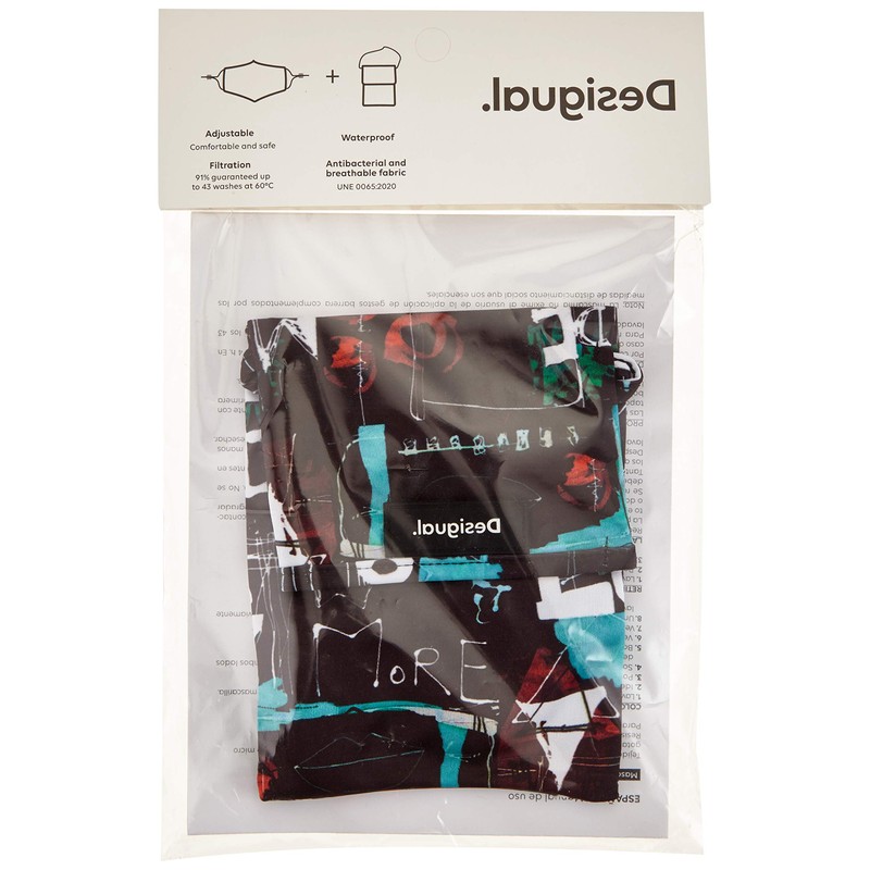 Desigual Unisex adult mask lettering. - Black