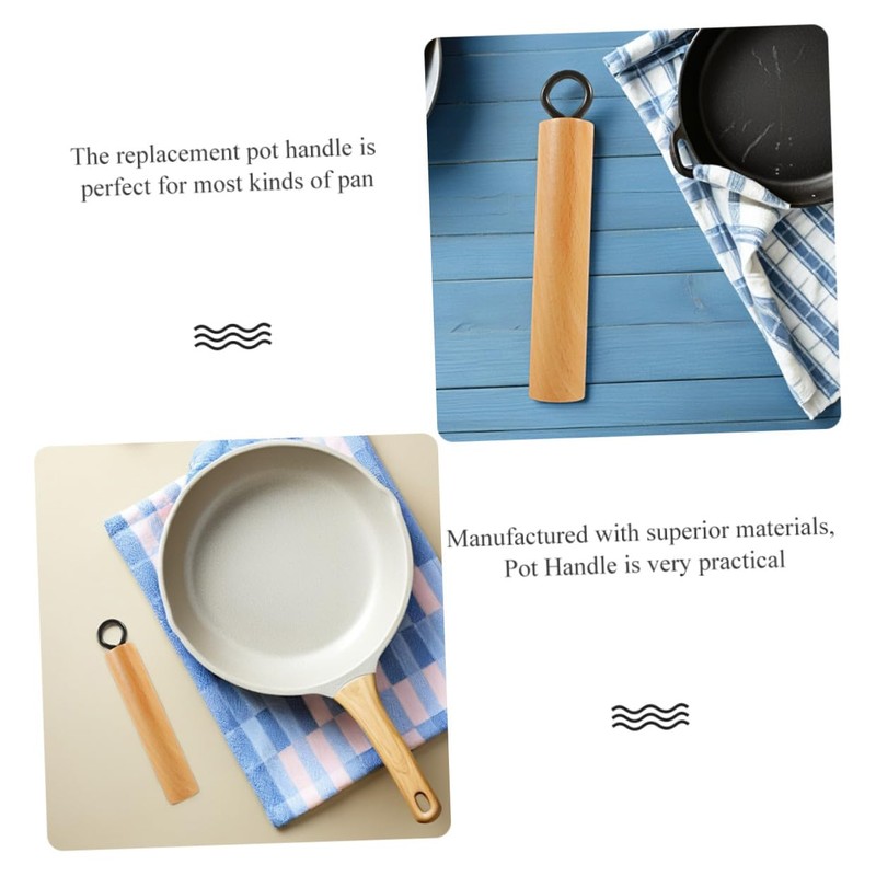 Mikinona Wok Handle Wok Accessories Detachable Handle Cookware Pan Replacement