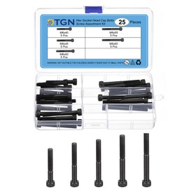 DTGN 25er Pack M6x40/45/50/55/60mm (DxH) Sechskantschrauben Sortiment - Gut für mechanische Geräte - Sortiment aus Kohlenstoffstahl Maschinenschrauben Kit