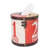 Retro Tissue Box Cylindrical Fashionable PU Leather Wooden Napkin Storage