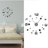 3D DIY Digital Wall Clock Kit with Adhesive Sticker Scale